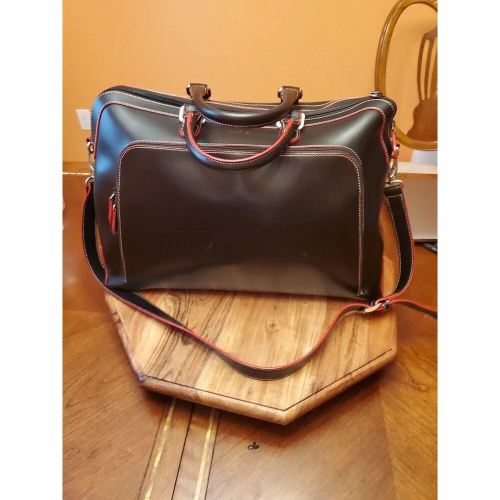LODIS Audrey Brera Briefcase (Black w/ Red Detailing) - WMS